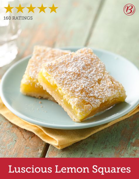 These refreshingly sweet and lightly tart lemon squares are one of Betty’s best desserts. Continuously raking in the 5-star ratings, many reviewers call this recipe their go-to springtime sweet! Lemon Bars Easy, Betty Crocker Recipes, Lemon Bars Recipe, Lemon Squares, Lemon Bars, Lemon Desserts, Classic Desserts, Lemon Recipes, Betty Crocker