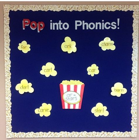 My first bulletin board :) phonics Phonemic Awareness Bulletin Board, Phonics Bulletin Board Ideas, Phonics Bulletin Board, Class Bulletin Boards, School Decoration, School Board Decoration, Jolly Phonics, Bulletin Board Ideas, Sped Teacher