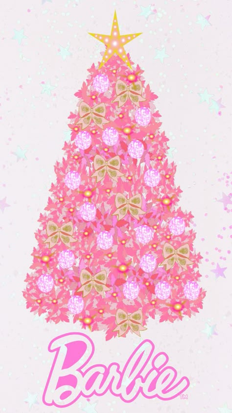 Pink Candy Wallpaper, Christmas Barbie Wallpaper, Barbie Planner, Barbie Christmas Wallpaper, Barbie Christmas Aesthetic, Aesthetic Pink Christmas Wallpaper, Winter Barbie, Barbie Christmas Decor, Pink Xmas Wallpaper