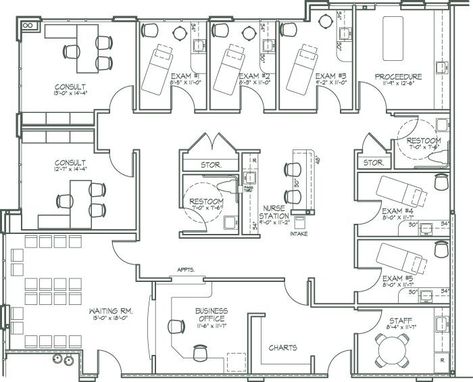 Hospital Floor Plan, Chiropractic Office Design, Medical Clinic Design, Hospital Plans, Medical Brochure, Office Floor Plan, Medical Office Design, Cabinet Medical, Clinic Interior Design