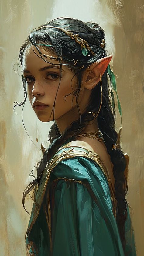 Elven Warrior Female, Dnd Druid, Elf Characters, Elf Druid, Character Portrait, Female Elf, Elf Art, Wood Elf, Female Character Concept