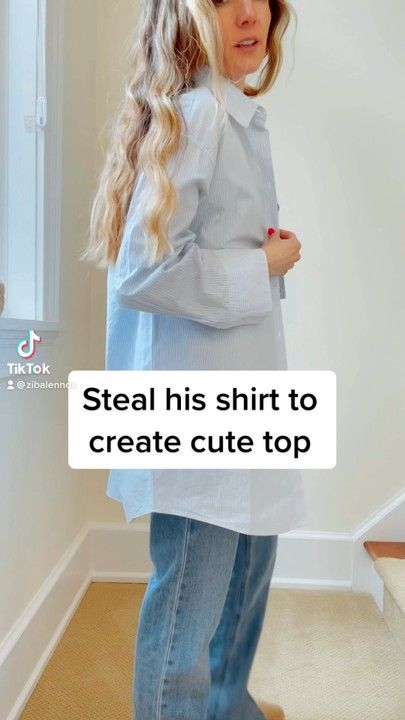 Oversized boyfriend shirts are a great Spring staple and work great on vacation for spring break cover ups or just travel outfit! Here is a cute way to wear it! #LTKstyletip #LTKunder50 #LTKtravel Oversized Boyfriend Shirt Outfit, Boyfriend Shirt Outfit, Shirt Styling Ideas, Boyfriend Shirt Outfits, Styling Videos, Boyfriend Shirts, Duffle Bag Patterns, Shirt Styling, Spring Staples