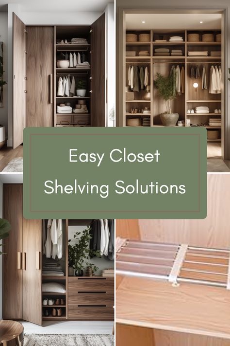 Want to transform your storage without the mess? Discover how to add shelves to your closet without drilling! This guide teaches you step-by-step installation methods that require no tools or damage to your walls. Utilize adjustable shelves that perfectly fit your space to achieve effortless organization. Improve your closet's efficiency today with quick DIY techniques and simple tips for added storage and easy access. Say goodbye to clutter while keeping your design intact – your dream closet is just a few steps away! Track Shelving Ideas, Adjustable Closet Shelving, Easy Closet Shelves, Track Shelving, Linen Closet Shelves, Wood Closet Shelves, Easy Closet, Closet Shelving, Closet Built Ins