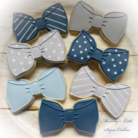 Bowtie Cookies Decorated, Bow Tie Cookies Decorated, Tie Cookies Decorated, Bowtie Cookies, Tuxedo Cookies, Boy Baby Shower Cookies, Bow Tie Cookies, Fathers Day Cupcakes, Cookie Cake Birthday