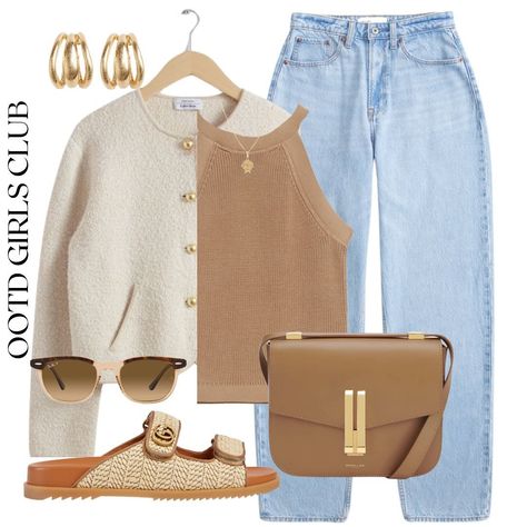 1 beautiful cardigan, paired with a tapered jean and new season Gucci sandals! Style Light Blue Jeans, College Class Outfits, Light Jeans Outfit, Glitter Cardigan, Smart Casual Women Outfits, Class Outfits, Smart Casual Women, Gucci Sandals, Chic Summer Outfits