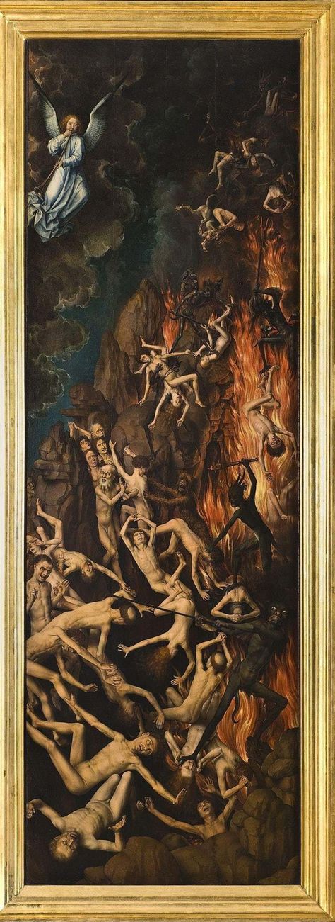 21 Nightmarish Depictions Of Hell in Famous Art The Last Judgement Painting, Hans Memling Paintings, Famous Art Paintings, Hans Memling, Fotografi Urban, Rennaissance Art, History Painting, Goth Decor, Biblical Art