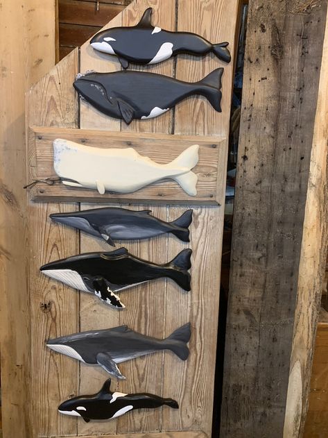 whale wall art Whale Decor, Whale Wall Art, Wooden Whale, Driftwood Art Diy, Nautical Crafts, Cape Elizabeth, Wood Fish, Wood Projects That Sell, Whale Art