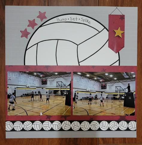 Kids Scrapbook Ideas, Sports Layout, Scrapbook Craft Ideas, School Spirit Posters, Spirit Posters, 2023 Scrapbook, Scrapbook Pages Ideas, Scrapbooking Sports, Graduation Scrapbook