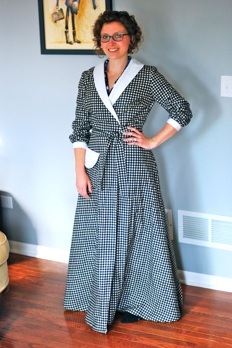 Vintage House Dress Pattern, Robe Patterns Womens, House Robe Pattern, Quilted Robe Pattern, Hooded Robe Pattern, Dressing Gown Sewing Pattern, Quilt Robe, Quilted Housecoat, Housecoat Pattern