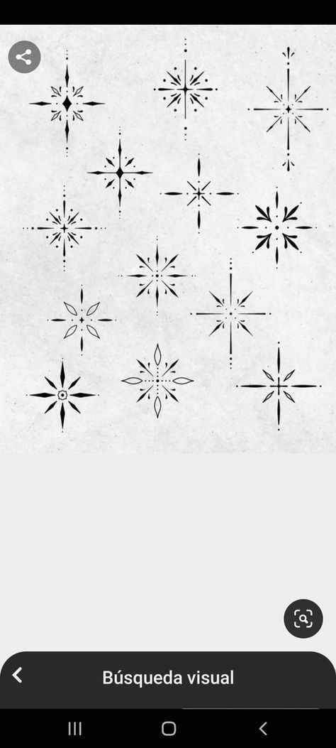 Sparkle Ornament Tattoo, Stars Ornament Tattoo, Star Line Work Tattoo, Simplistic Compass Tattoo, Small Line Work Tattoos For Women, Ornamental Compass Tattoo, Star Ornament Tattoo, Ornamental Tattoo Neck, Winter Flash Tattoo