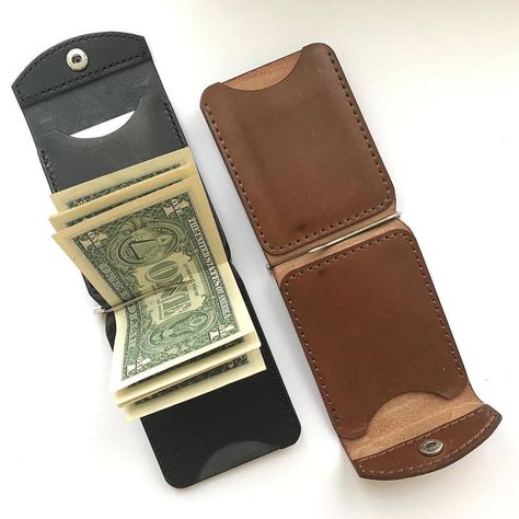 This product is a digital PDF download template to make a leather money clip wallet   You can see examples of the finished product in the photos above.    Final product size: 115x80x mm    Recommended to use the leather in a thickness of 1.4-1.6 mm As soon as your payment is completed, site will give you instant access to the digital file. The pattern is made to print on A4 size paper for a laser or inkjet printer. Leather Wallets With Key Clip For Daily Use, Leather Money Clip Wallet Pattern, Mens Money Clip, Leather Money Clip, Western Leather Wallet With Card Slots, Leather Money Clip Wallet, Leather Money Clips, Leather Wallet Pattern, Front Pocket Wallet