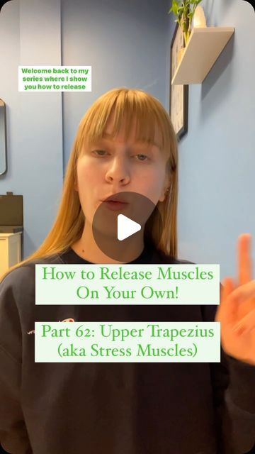 Grace Leger on Instagram: "Learning how to release your upper trapezius muscles can feel amazing. Our shoulders tend to creep higher and higher throughout the day from posture, stress, or both! This release will help you feel better asap. Give it a try and let me know how it goes for you! #uppertraps #shouldertension #stress #posture #headaches #chronicpain" Shoulder Rehab, Shoulder Tension, 50k Views, Posture Correction, Chronic Pain, Headache, Feel Better, Stretching, Let Me Know