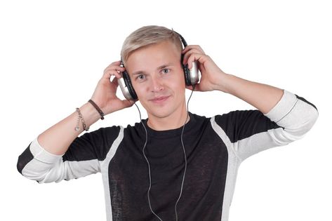 Person With Headphones Reference, Headphones And Music, Wearing Headphone, Pose Reference Photo, Man Photo, Model Release, Art References, Human Figure, Drawing Reference Poses