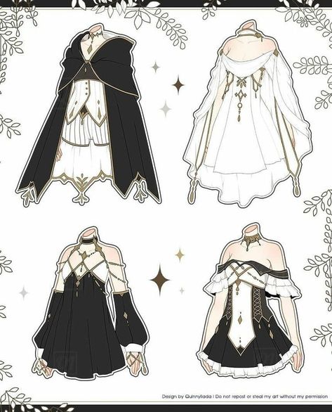 Manga Clothes, Old Outfits, Fashion Drawings, Dress Design Drawing, Black White And Gold, Clothing Design Sketches, Drawing Anime Clothes, Dress Design Sketches, Fashion Sketch