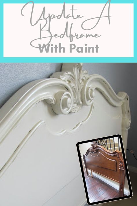 Wood Headboard Makeover Paint, Headboard Transformation, Refinished Headboard, Chalk Painted Headboard, Painted Wood Headboard, Dark Headboard, Headboard Makeover, Painted Headboard, Antique Headboard