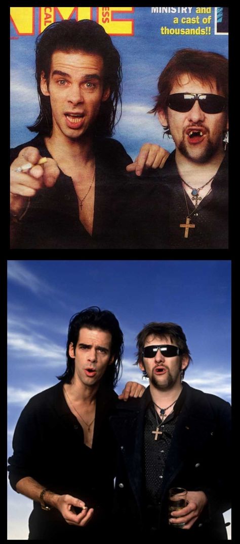 nick cave & shane mcgowan (1992). by derek ridgers. Shane Mcgowan, Derek Ridgers, Shane Macgowan, The Pogues, Nick Cave, Punk Rock, Music, Quick Saves, Avant Garde