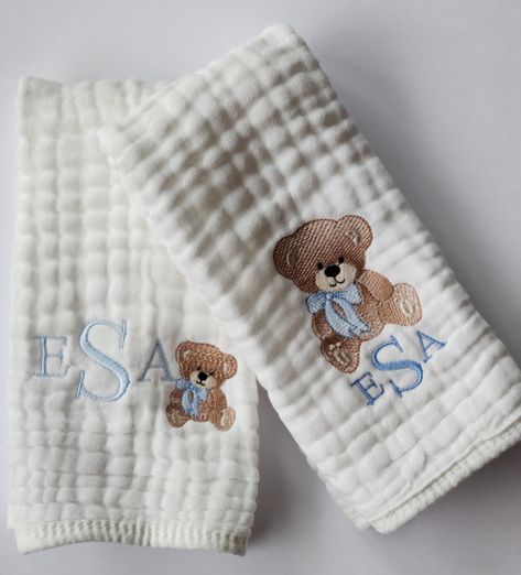 Thoughtful Baby Gifts, Teddy Bear Nursery, Personalized Burp Cloth, Boy Monogram, Bear Nursery, Baby Prep, Baby Embroidery, Dream Baby, Baby Burp Cloths