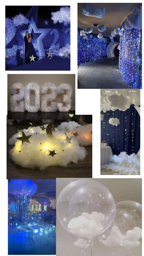 Cloud 9 Homecoming, Cloud Prom Theme, Cloud 9 Prom Theme, Cloud 9 Prom, Fire Ice Party, Euphoria Prom, Prom Backdrops, Ice Party, 8th Grade Dance