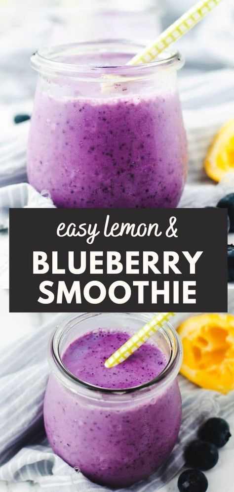 Peach Yogurt Smoothie, Lemon Smoothie Recipes, Vegetarian Snacks Easy, Oats Yogurt, Lemon Smoothie, Filling Smoothie, Blueberry Smoothie Recipe, Refreshing Breakfast, Peach Kitchen