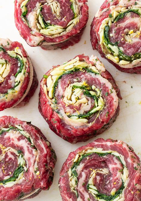 6 Ingredient Stuffed Flank Steak Rolls ( Pinwheels) Elegant Sandwiches, Flank Steak Rolls, Barbecue Meatloaf, Stuffed Flank Steak, Steak Pinwheels, Steak Rolls, Beef Flank Steak, Beef Flank, Grilling Ideas