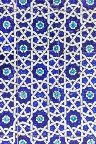 size: 12x8in Photographic Print: Blue Tiles by Photolovers : Persian Mosaic, Persian Tiles, Islamic Tiles, Turkish Tiles, Portuguese Tile, Portuguese Tiles, Monster High Art, Moroccan Mosaic, Blue Tiles