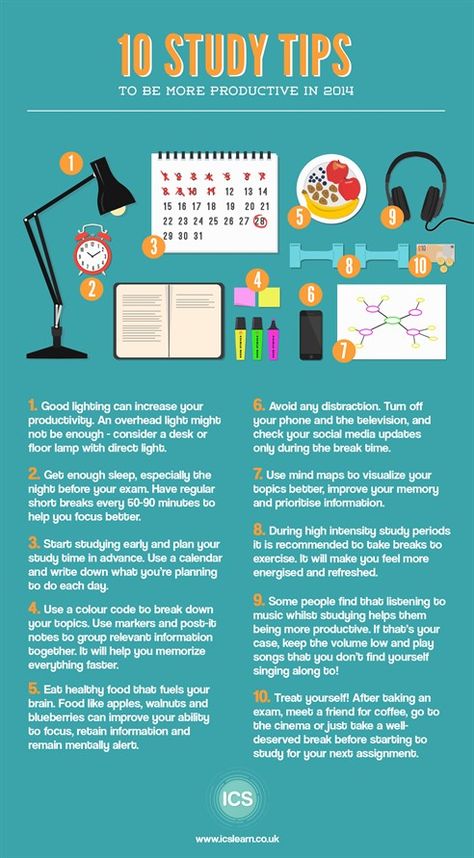 Good tips. I definitely need to work on the starting up earlier and healthy fuel bit, otherwise I have found empirically that these work! 10 study tips to be more productive in 2014 #StudyTips #TTUAdvising To Do List Ideas For Study, Finals Tips, Study Tips For High School, 10 Study Tips, Study For Finals, Struktur Teks, Nasihat Yang Baik, Nyttige Tips, Studera Motivation