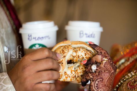 Coffee meets bagel, Michigan wedding, first look photoshoot Coffee Meets Bagel Wedding, Coffee Meets Bagel, Coffee And Bagel, Miniature Coffee, Mehndi Night, Wedding First Look, Disney Background, Michigan Wedding, Wedding Attire