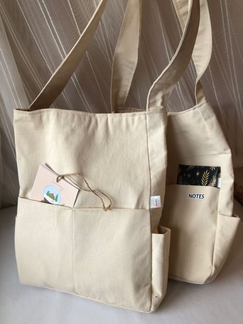 Tut Bag Ideas, Tut Bag, Tod Bag, Korean Bags, Tot Bag, Tods Bag, Handmade Fabric Bags, Fabric Tote Bag, Tote Bag With Pockets