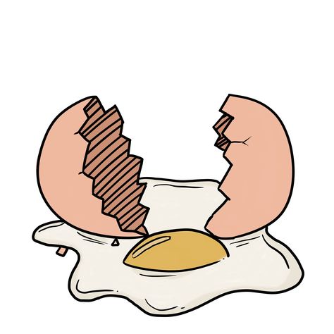 Egg Cracking Drawing, Cracked Egg Illustration, Break Illustration, Eggs Drawing, Plate Drawing, Lap Book, Broken Egg, Easy Drawings For Beginners, Egg Drop