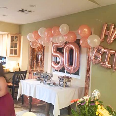 50th Birthday Decorations For Women - 1973 50 Year Old Woman, Girl, Daughter Gifts, Happy Fifty Bday Party, Balloon Numbers, Cake Topper, Sash, Funny Banner, Candles, Cumpleanos, Present Burthday th https://tinyurl.com/bdhdy6hj #rosegold #birthdayparty #silver #banners #balloons #decorationpieces 50th Birthday Decorations For Women, Numbers Cake, 50 Year Old Woman, Birthday Decorations For Women, Balloon Numbers, Funny Banner, 50th Birthday Decorations, Number Balloons, Old Woman