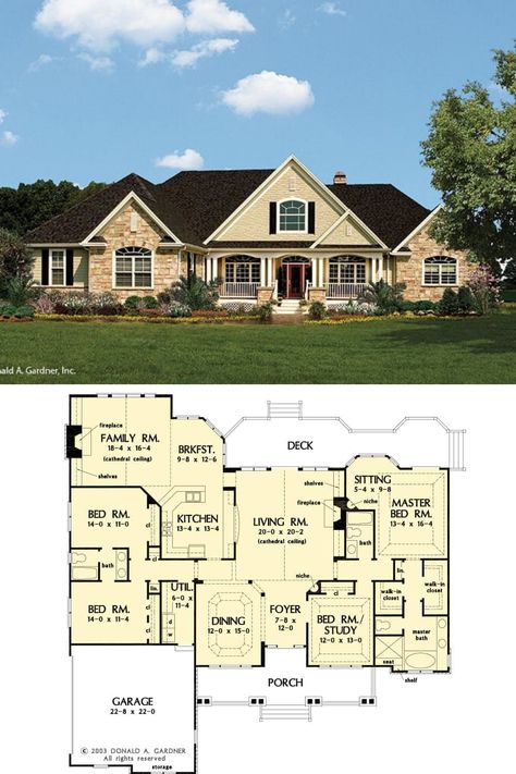 Single Story Craftsman Exterior, Floorplan 1 Story, House Plans Single Story, One Story Craftsman House Plans, Country Floor Plans, 4 Bedroom House Designs, Rustic Homes, Retirement House, Modern Floor Plans