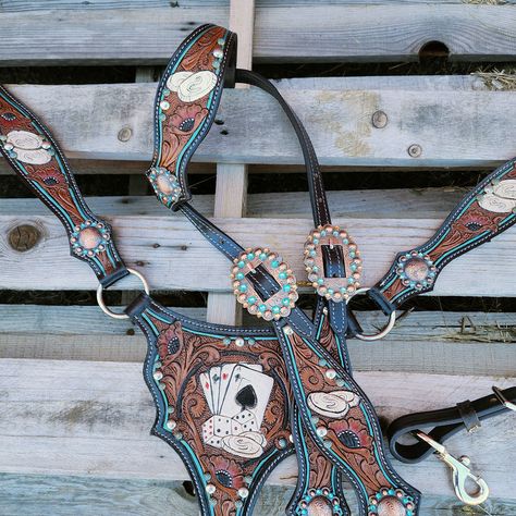 This set is MADE TO ORDER - Please allow 8-10 weeks for completion -  Western Horse Bridle Breast Collar Set 100% Leather FQH Size Hand painted  Hand Tooled Fully adjustable No Reins Included Hot Headstalls Horse Tack, Dear Rodeo, Western Riding Tack, Bling Tack Sets, Western Tack Sets, Barrel Racing Tack Rodeo, Bling Horse Tack, Leather Horse Tack, Bling Tack