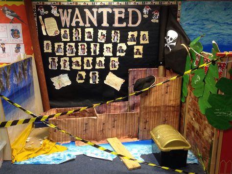 Pirate role play! Pirate Role Play Area, Eyfs Pirates, Pirates Eyfs, Pirate Role Play, Pirate Activities Preschool, Decorations For Classroom, Pirate Decorations, Pirate Week, Pirates Theme