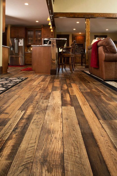 Rustic Hardwood Floors, Rustic Oak Flooring, Black Wood Floors, Wood Flooring Options, Reclaimed Hardwood Flooring, Barnwood Floors, Rustic Wood Floors, Reclaimed Wood Floors, Reclaimed Flooring