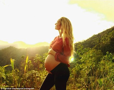 Glowing: Candice Swanepoel expressed her gratitude at her pregnancy as she showed off her ... Pregnant Model, Victoria's Secrets, Victoria Secret Model, African Models, Instagram Snap, Latest Instagram, Candice Swanepoel, Victoria Secret Angels, Boho Look