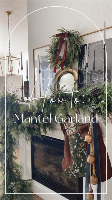 Maria F. Magurno | The House of Maggie | Interior Design on Instagram: "Some of you have asked me how did I layered and securely attached my mantel garland, and I wanted to quickly show you. 🤎 First of all I attached the command straps to the border of the mantel on the desired places where your garlands are going to be tightened together. Then I wrapped the needle pine garland around the eucalyptus garland (1 strand of each), and attached them to my first command hook. Third, I wrapped a Norfolk garland around a cedar one. And layered on top of the first one to create a fuller look. Then fluffed the stems to mix them together and add different types of dried florals, like berries, fern, and eucalyptus to fill the spaces and give it a more organic and natural look. 🤎 Added the stock Norfolk Garland, Mantel Garland, Norfolk Pine, Pine Garland, Dried Florals, Eucalyptus Garland, Command Hooks, Securely Attached, Holiday Planning