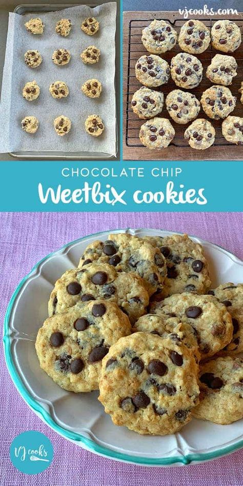 Weetbix cookies Weetbix Cookies, Weetabix Cake, Weetabix Recipes, Vj Cooks, Slices Recipes, Butter Oil, Golden Syrup, Healthy Sweets Recipes, Lunch Box Recipes