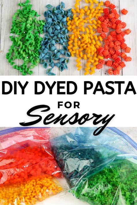 Sensory Bin Ideas For Preschool, Dye Pasta For Crafts, Pasta Sensory Bin, Dye Pasta, Pasta Diy, Dyed Pasta, Homemade Finger Paint, Sensory Bin Ideas, Fun Pasta