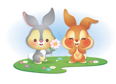 Thumper And Miss Bunny, Jerrod Maruyama, Miss Bunny, Disney Cuties, Kawaii Disney, Bunny Wallpaper, Disney Favorites, Cute Clipart, Diy Phone