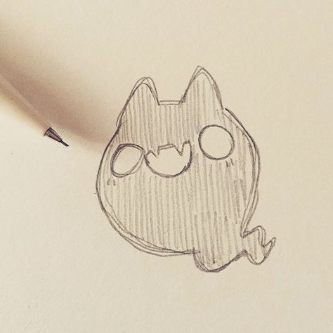 Cat Tattoos, Seni Dan Kraf, Drawing Faces, Pencil Pen, Paper Illustration, Easy Doodles Drawings, 캐릭터 드로잉, Cute Doodles Drawings, Time Art