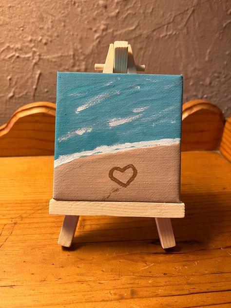 What To Paint Easy Aesthetic, Mini Wall Painting Ideas, Easy Panting Ideas On Paper, Art With Paint Samples, Things To Draw On A Mini Canvas, Small Simple Paintings Ideas, Painting Idea For Mom, Simple Mini Painting Ideas, 5 By 7 Canvas Painting Ideas