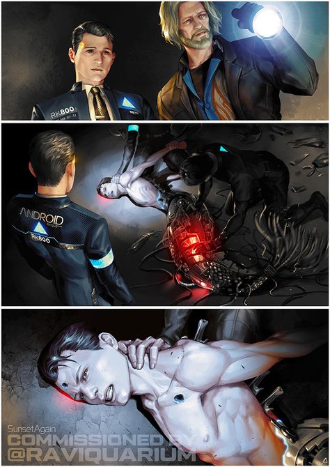 Connor And Hank, Scary Photography, Detroit Art, Quantic Dream, Detroit Become Human Connor, Becoming Human, Detroit Being Human, Au Ideas, Detroit Become Human