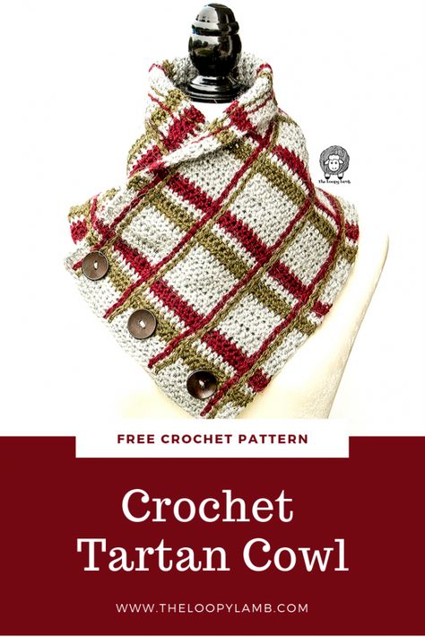 Crochet Tartan, Crochet A Chain, Crochet Wraps, Crochet Women, Cowl Crochet, Winter Crochet, Fall Crochet, Scarf Patterns, Neck Warmers