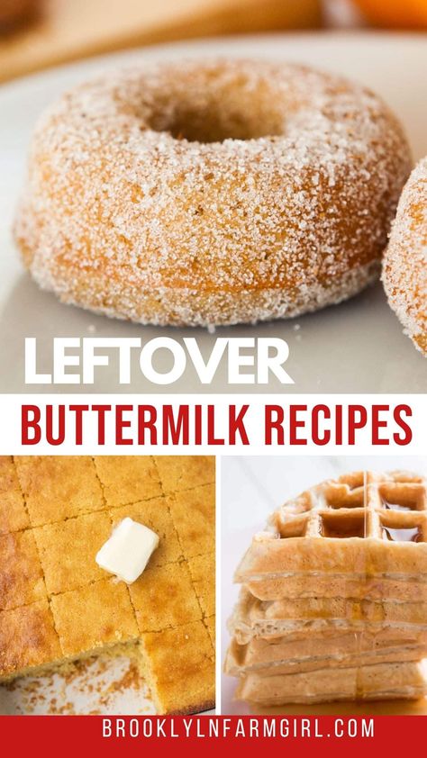 Wondering what to do with leftover buttermilk? Don’t waste it, instead use it in these 50 Best Buttermilk Recipes. Recipes range from dinner, dessert, bread and more. Easy Recipes With Buttermilk, Baked Goods With Buttermilk, Recipes With Buttermilk Easy, Recipes For Buttermilk, Dessert Recipes Using Buttermilk, Recipes With Buttermilk Healthy, Things To Do With Buttermilk, Recipes With Buttermilk Baking, Buttermilk Baking Recipes