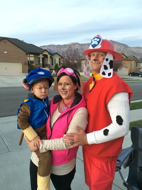 Paw patrol Halloween costumes. Hptdesign Family Halloween Costumes Paw Patrol, Paw Patrol Adult Costume Diy, Homemade Paw Patrol Costume, Adult Paw Patrol Costume Diy, Diy Marshall Paw Patrol Costume, Paw Patrol Adult Costume, Diy Chase Paw Patrol Costume, Diy Skye Paw Patrol Costume Adult, Paw Patrol Family Halloween Costumes