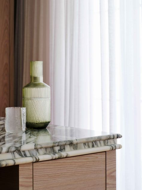 "I chose Arabescato marble for this kitchen island because it's Italian and timeless with dramatic textured veining," says Shona. "The… | Instagram Arabescato Marble Kitchen, Marble Kitchen Island, Kitchen Island Bench, Arabescato Marble, Marble Detail, Marble Island, Mediterranean Interior, Joinery Design, Island Bench