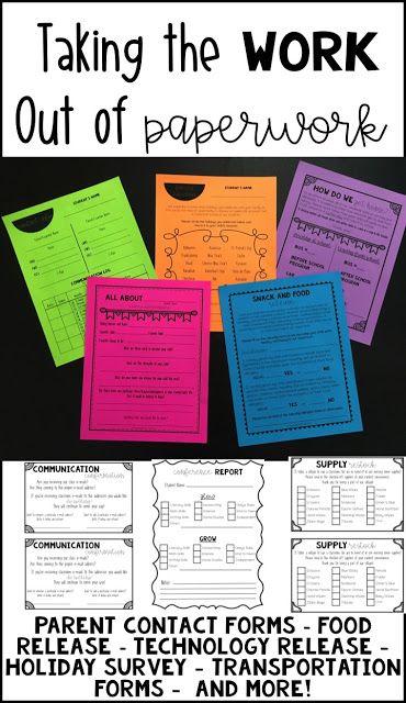 A Classroom On Cloud Nine: Taking the Work Out of Paperwork - Back to School Parent Contact Forms, Technology, Social Media, Back to School Night Reminders and More Editable! Parent Forms Back To School, Back To School Forms For Parents Free, Parent Contact Form, New Year Classroom, Transportation Form, Technology Social Media, Teaching Classroom Management, School Forms, Parent Contact