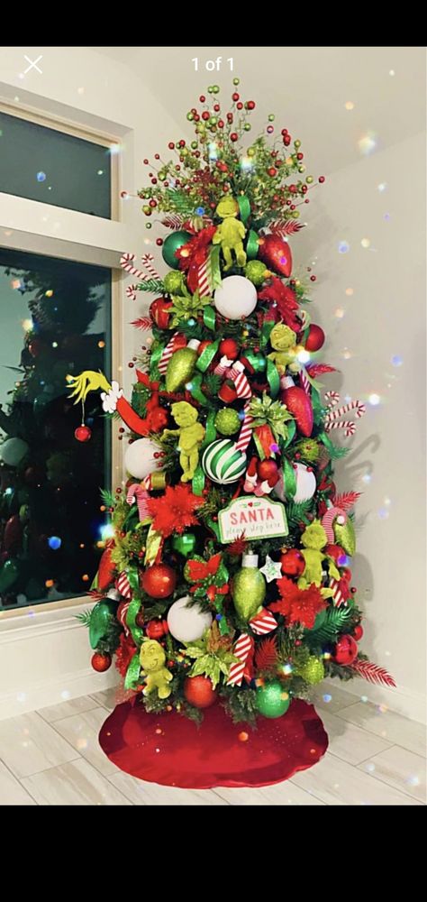 Whimsical Grinch Christmas Tree, Grinch Elegant Tree, Whoville Grinch Inspired X Mas Tree, Christmas Tree Grinch Theme Multi Color, Grinch Theme Chritsmad Tree, 2024 Holidays, Fall Christmas Tree, Grinch Tree, Grinch Trees