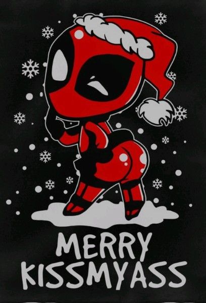 Deadpool Christmas Wallpaper, Funny Christmas Drawings, Christmas Deadpool, Christmas Wallpaper Funny, Christmas Marvel, Deadpool Halloween, Merry Christmas Drawing, Deadpool Christmas, Cute Deadpool