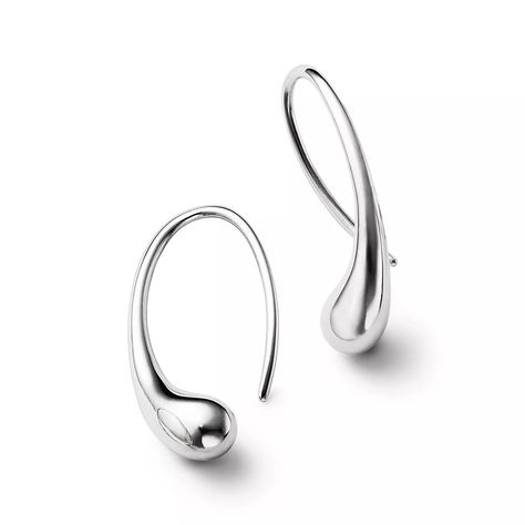 Elsa Peretti® Teardrop hoop earrings in sterling silver. | Tiffany & Co. US Teardrop Hoop Earrings, Morning Dew, Elsa Peretti, Pierced Ears, Teardrop Earrings, Tiffany & Co., Ear Piercings, Original Designs, Hoop Earrings